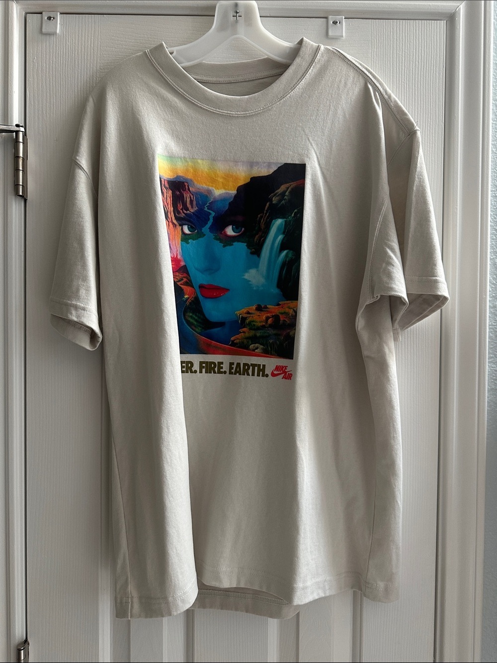 Nike Max90 Water Fire Earth Graphic T-Shirt Men’s L Boxy Loose Fit Streetwear - Picture 2 of 7